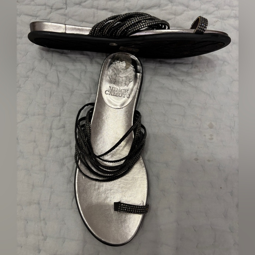 Vince Camuto Silver and Black Women's Sandals - Picture 2 of 2